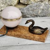 Art Deco Marble Swan Lamp
