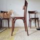 Set of 3 antique wooden bistro chairs