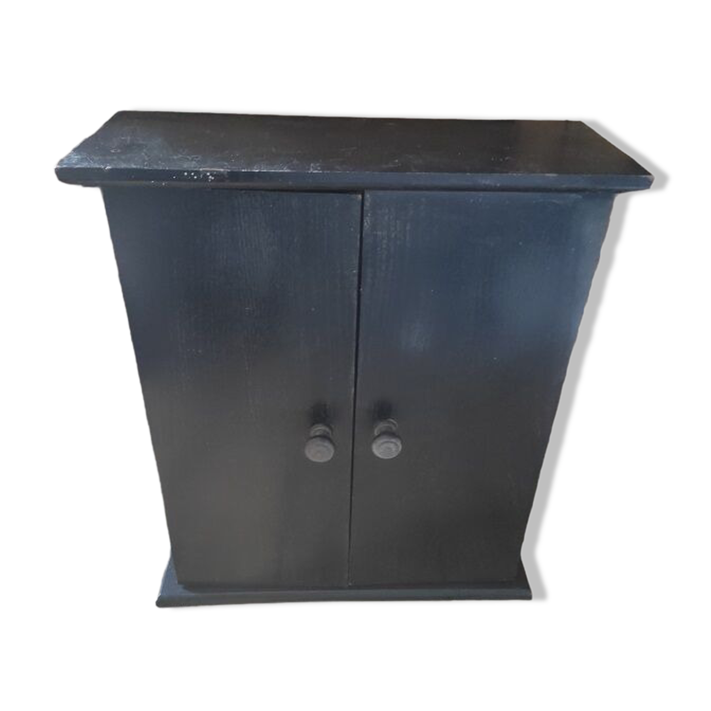 Medicine cabinet toilet solid wood black patinated