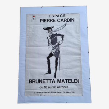 Affiche ancienne Brunetta Mateldi Espace Pierre Gardin années 60
