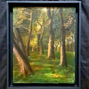 Tableau post-impressionniste de jean piaubert, huile sur carton 1940