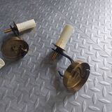 3 brass sconces with lampshade, 50