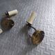 3 brass sconces with lampshade, 50