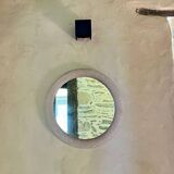 Round mirror in granite perspex, 1970s