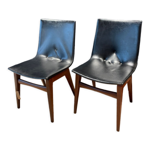 Paire de chaises Topform - simili cuir noir