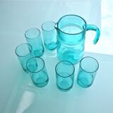 Set of 6 glasses with orangeade and carafe
