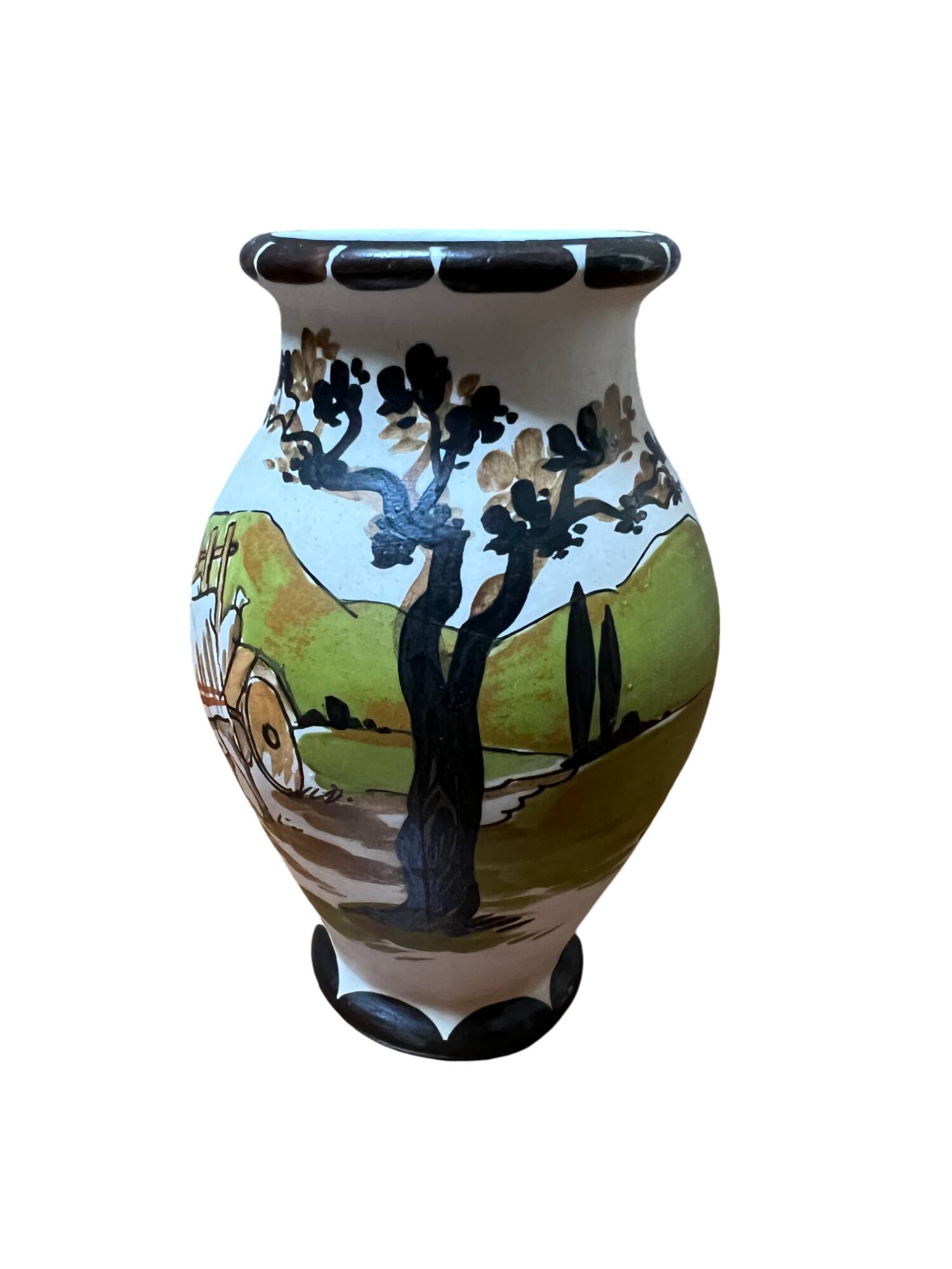 Set of two miniature stoneware vases signed Gaït