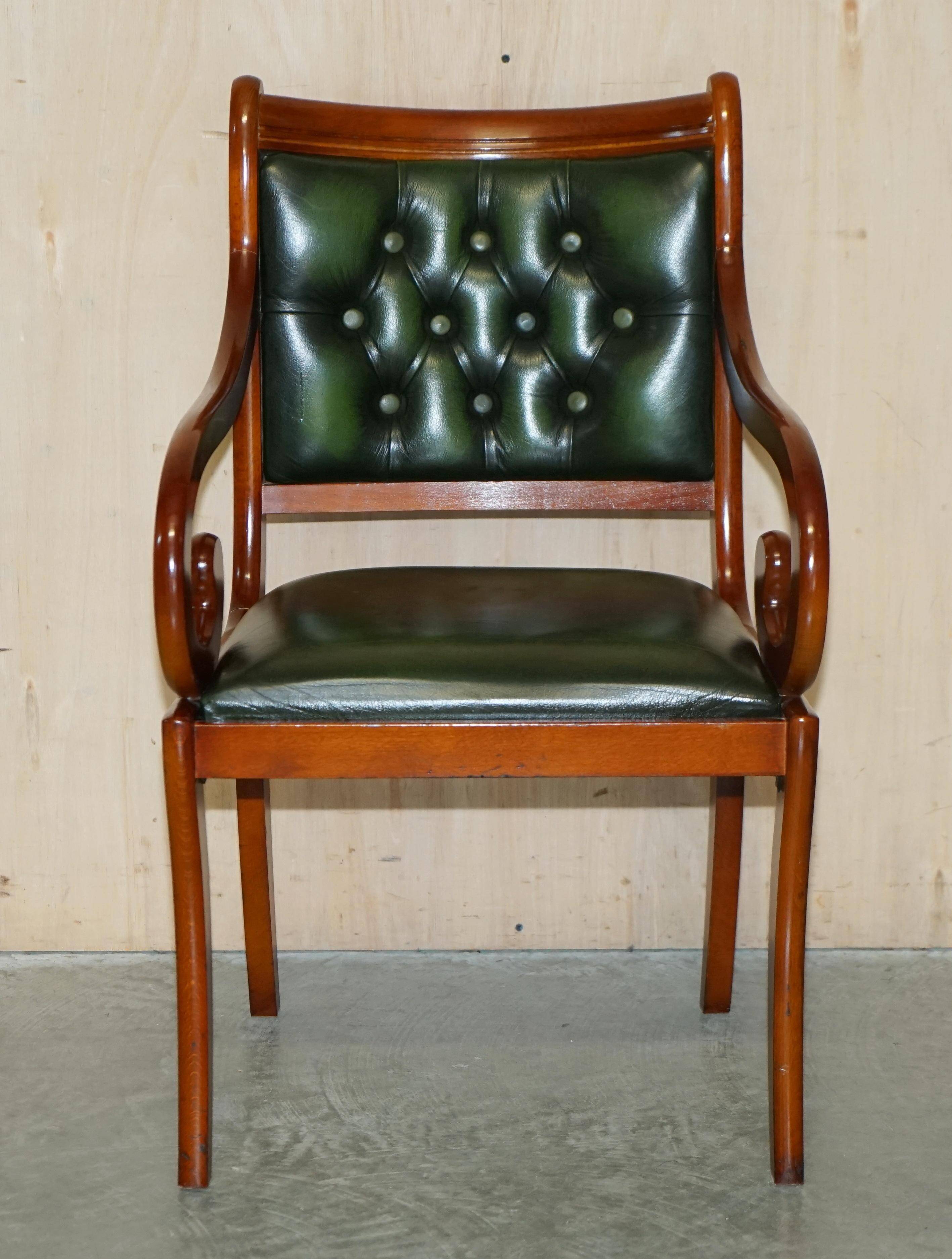 Chesterfield upholstered leather office chair, Victorian style
