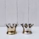 Pair of vintage crown silver metal candlesticks