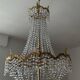 Balloon chandelier in bronze and crystal pendants