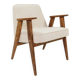Vintage Lounge Chair Oak Wood and Bouclè Fabric Scandinavian Design