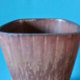 Stoneware vase in a range of browns, taupes and ochres by Gunnar Nylund for Rorstrand. Sweden 1960