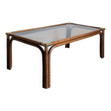 Bamboo and glass coffee table