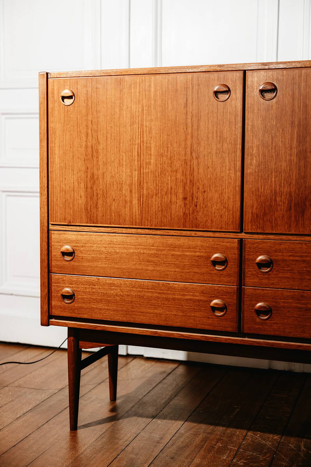 Scandinavian teak cabinet bar with integrated secretary, 1960s.