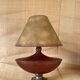 1960s ceramic lamp, fabric cable, lampshade