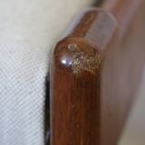 4 vintage brutalist chairs, reupholstered in cotton/linen.