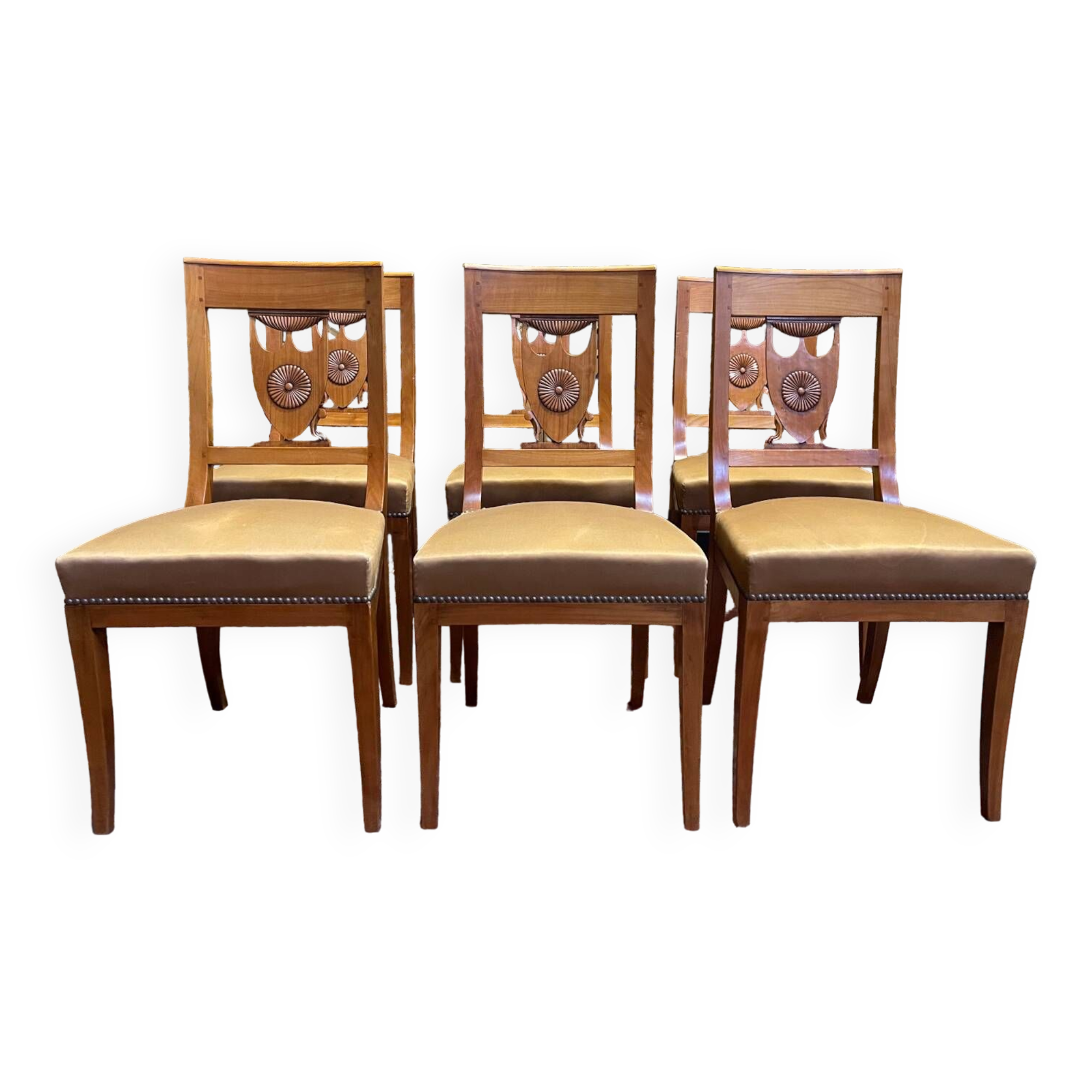 Suite of 6 Empire style chairs - Restaurarion
