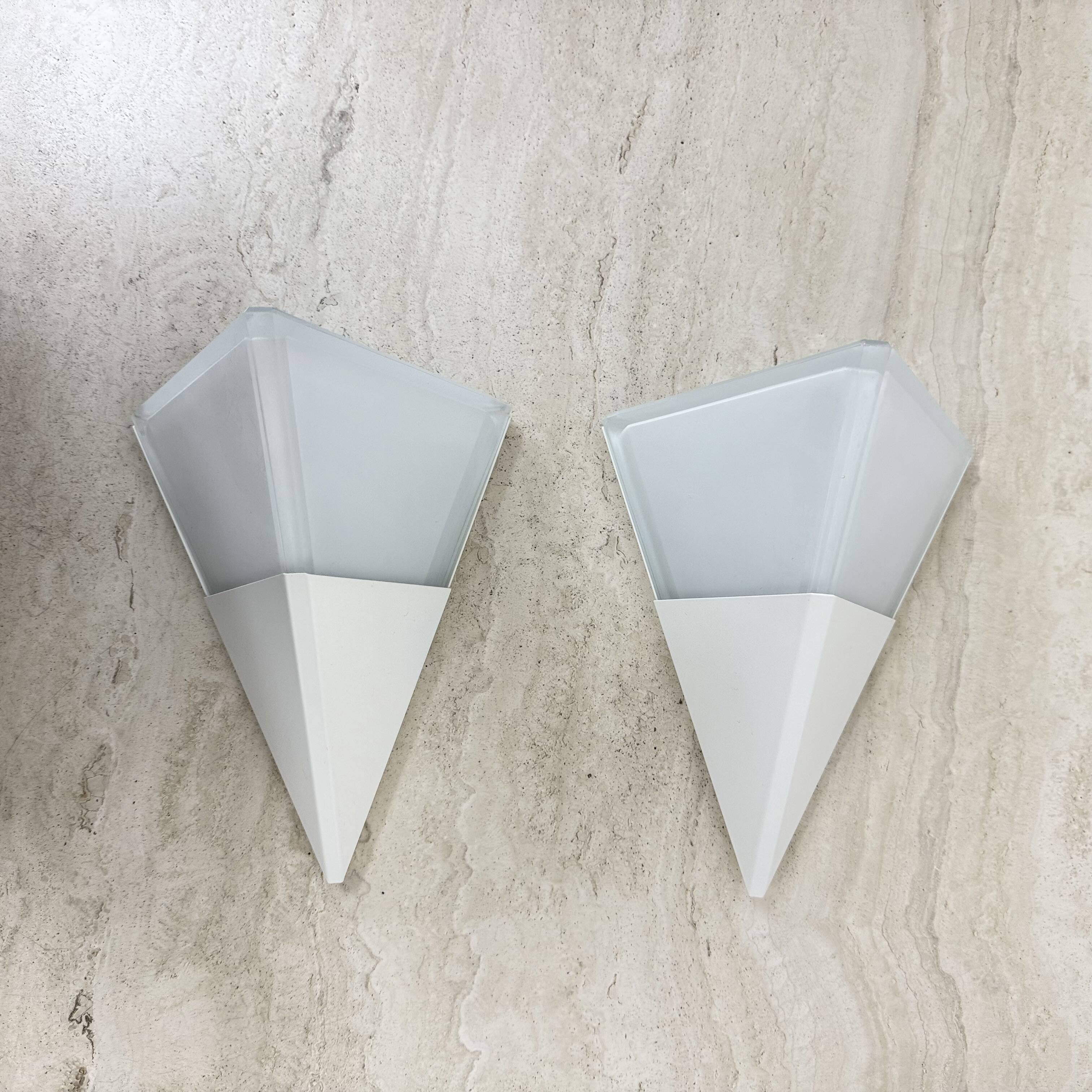 Set of 2 Limburg Glashütte glass wall lamps sconce , 1970s