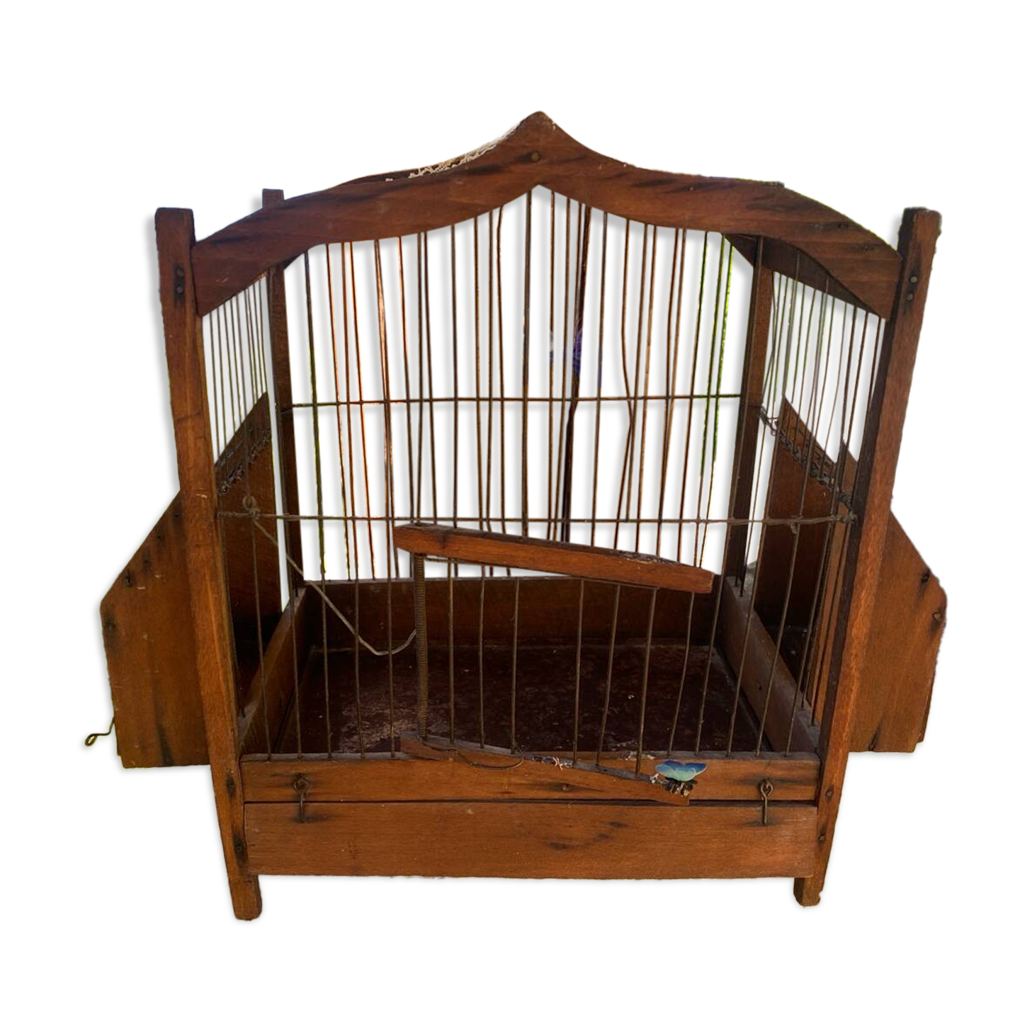 Antique wooden birdcage
