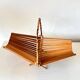 Vintage folding fruit basket – bamboo handle – 1950s