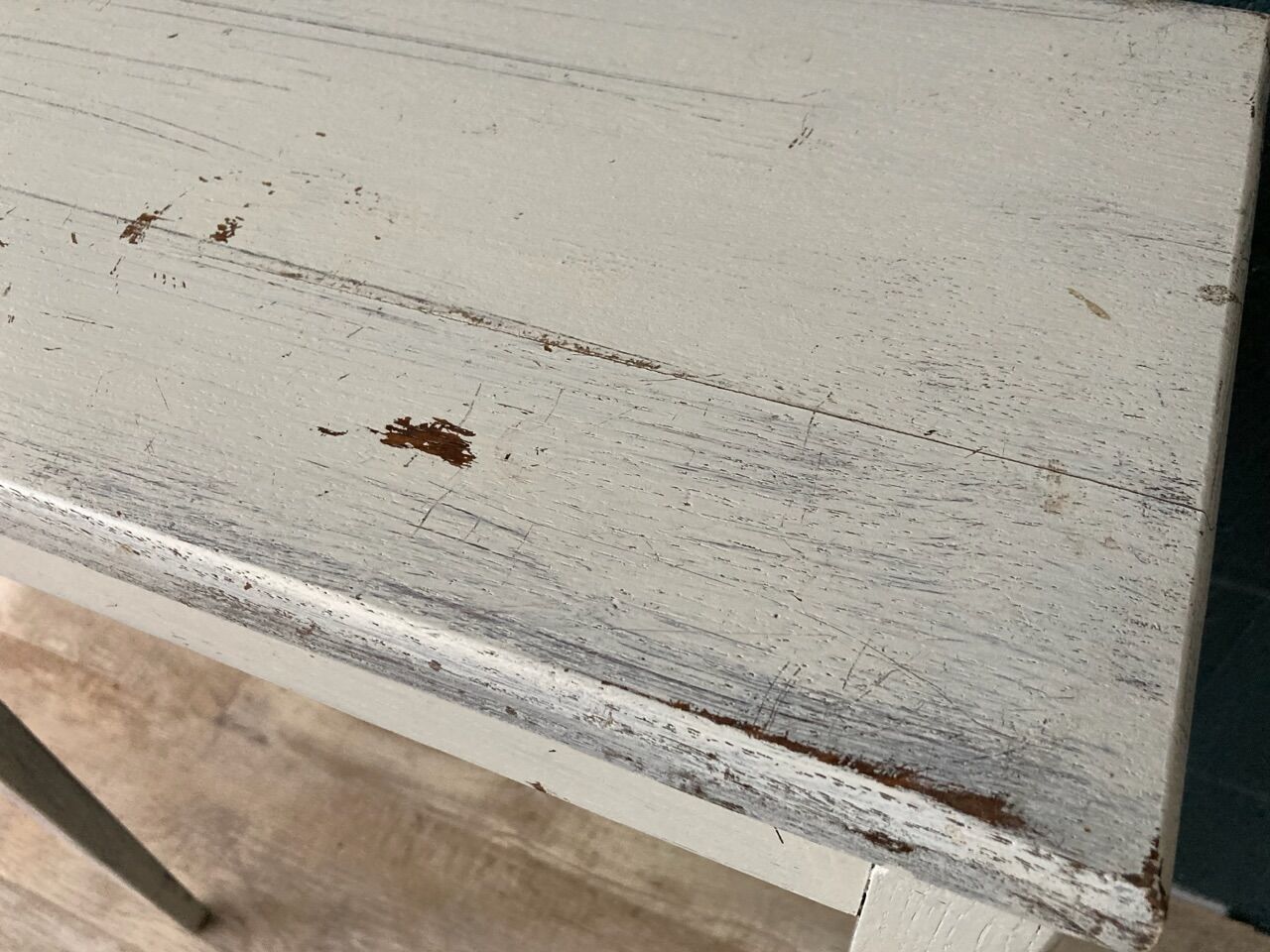 Side table in gray patinated oak