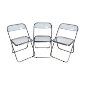 Three folding chairs Plia, Giancarlo Piretti for Castelli