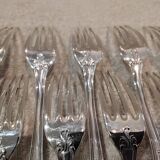 12 silver-plated metal table forks Ercuis Dubarry model