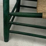 French straw rush low lounge chair in the style of Charles Dudouyt, 1950s