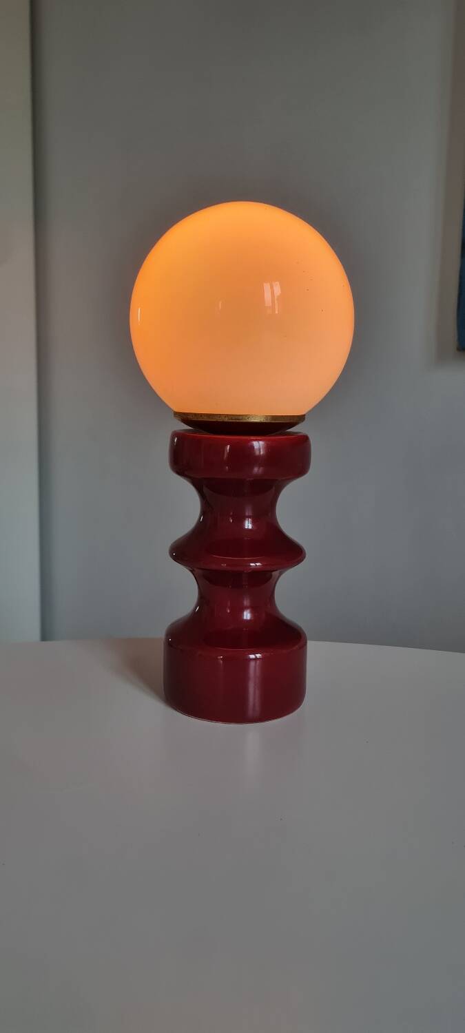 Ceramic and opaline table lamp