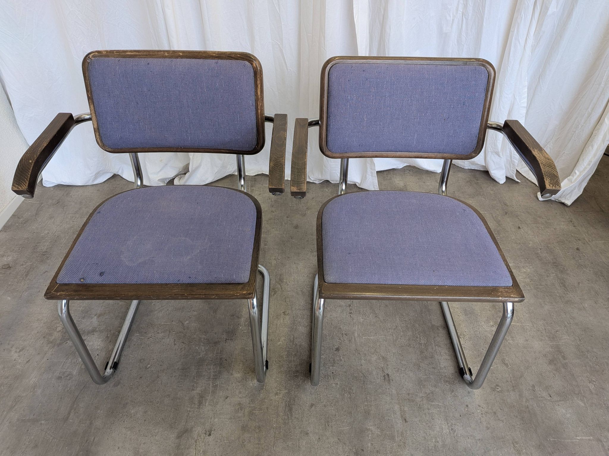 Set of 2 Vintage Office Purple Cesca Style Armchair / Stol Kamnik Yugo