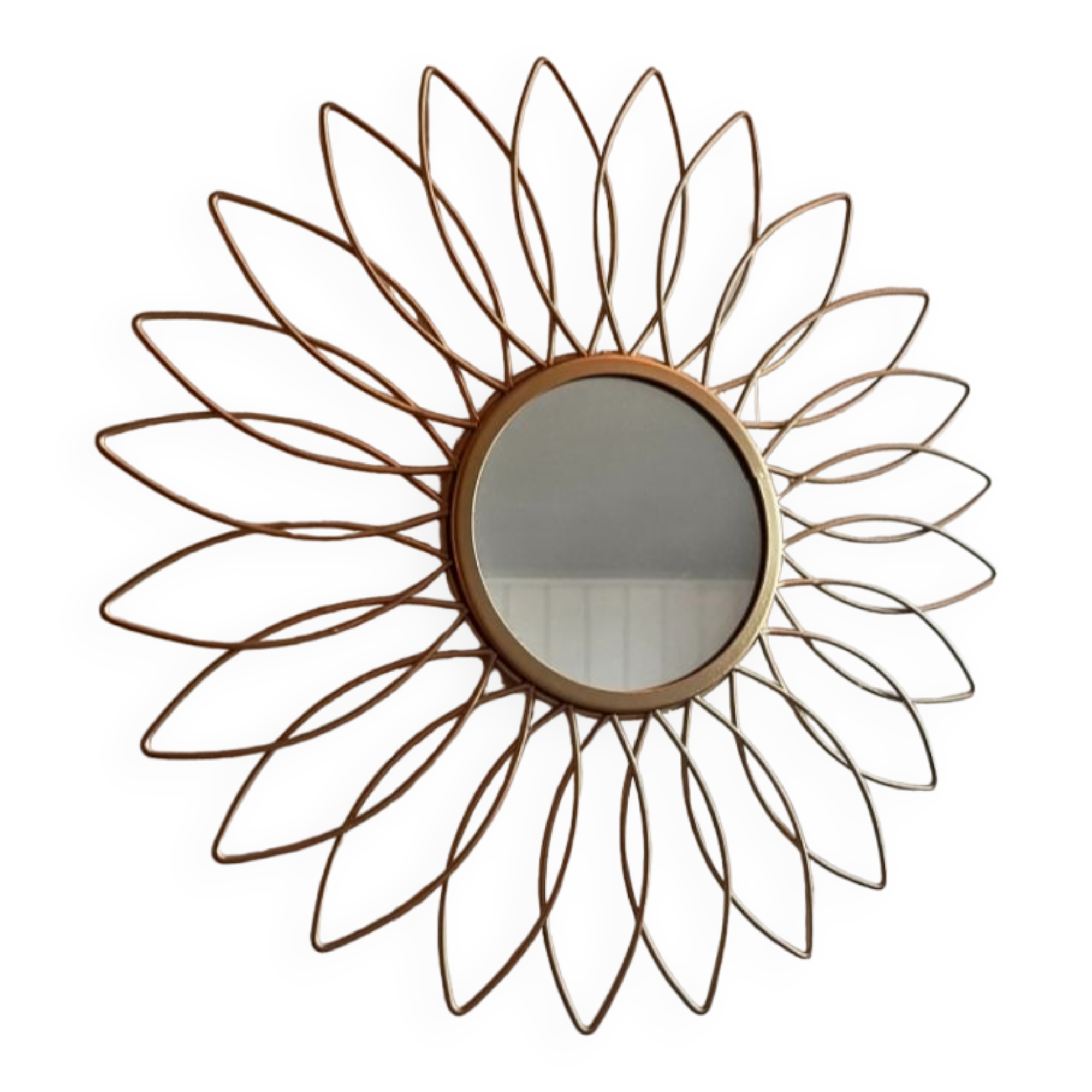 Sun mirror in gilded metal