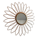Sun mirror in gilded metal