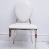 White skai chair and chrome legs