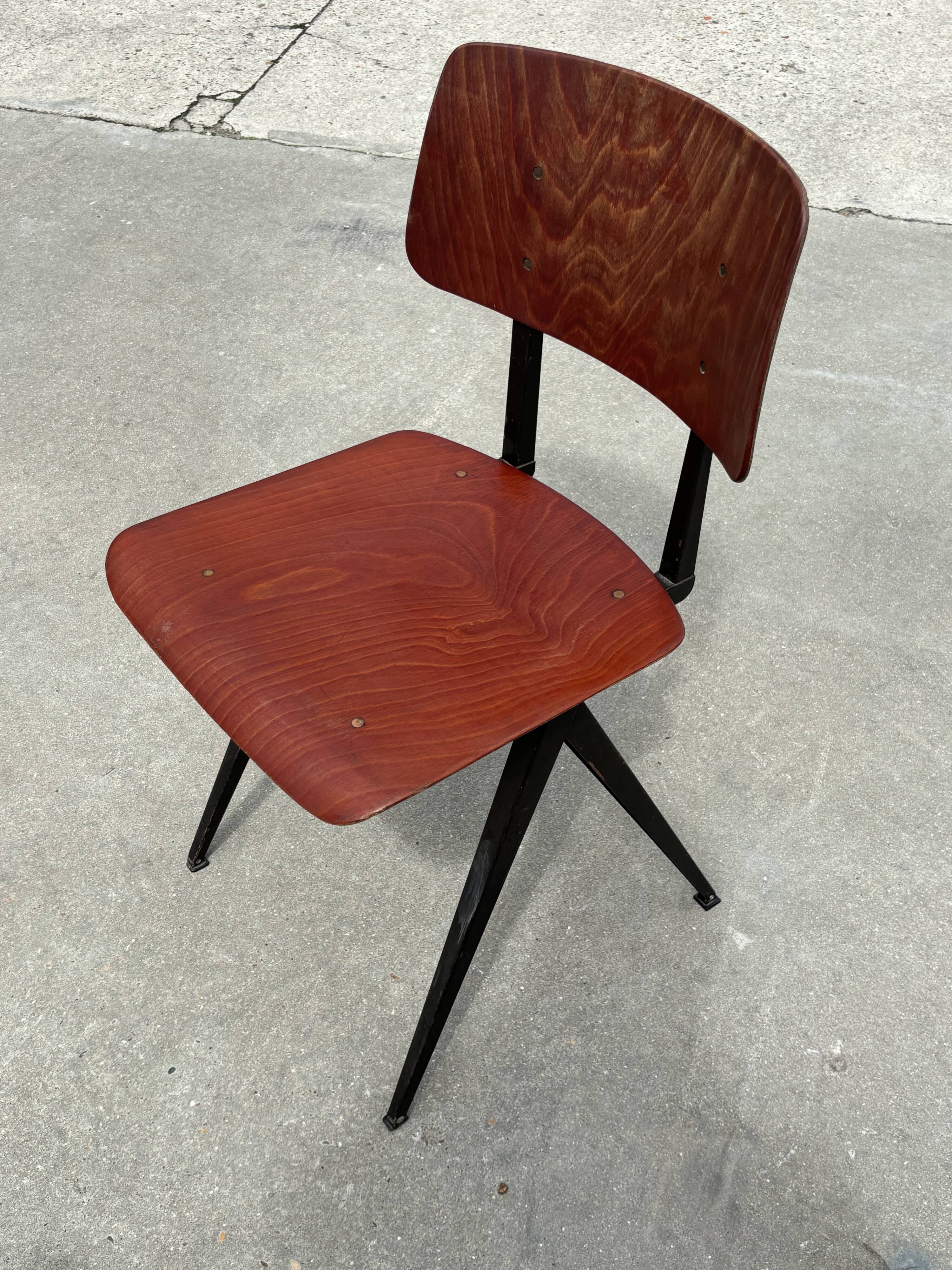 Set of 4 vintage school chairs Galvanitas S16 Netherlands Design