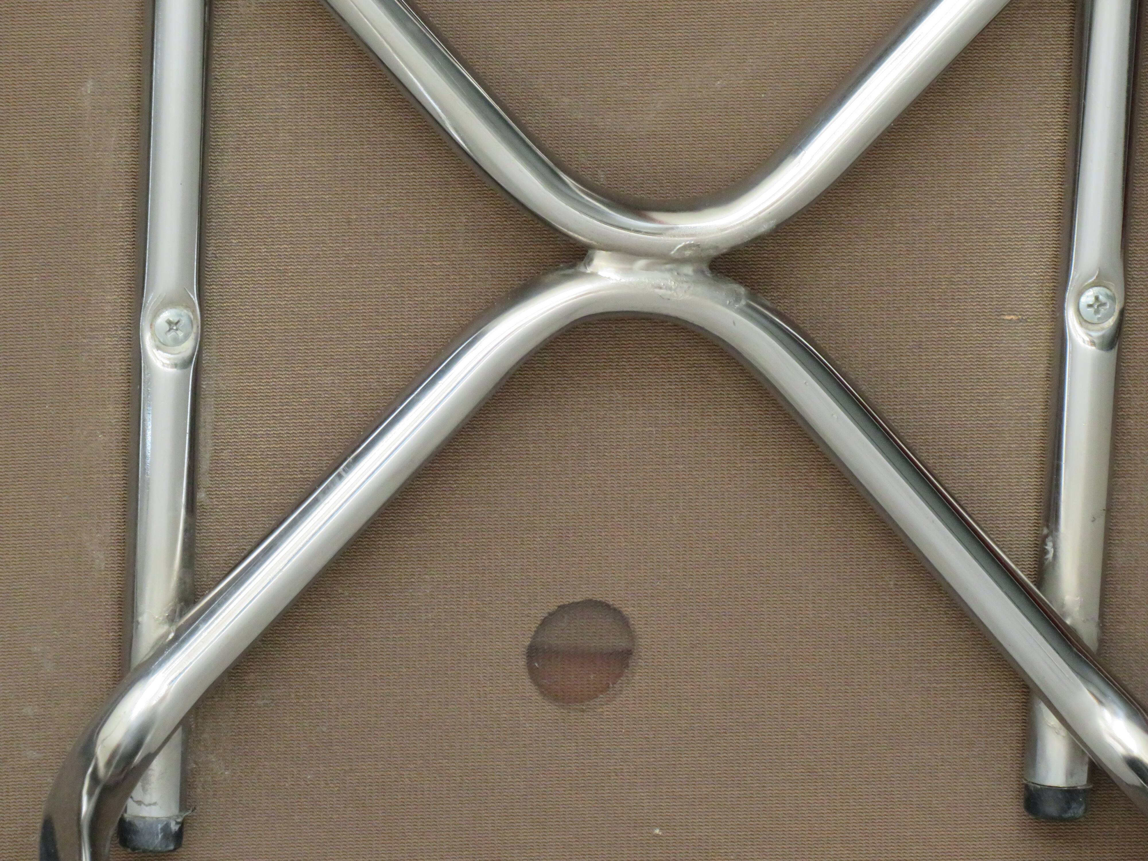 Set of 4 chairs in skaï and vintage chrome