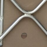 Set of 4 chairs in skaï and vintage chrome