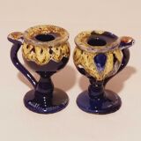 Pair of ceramic candle holders