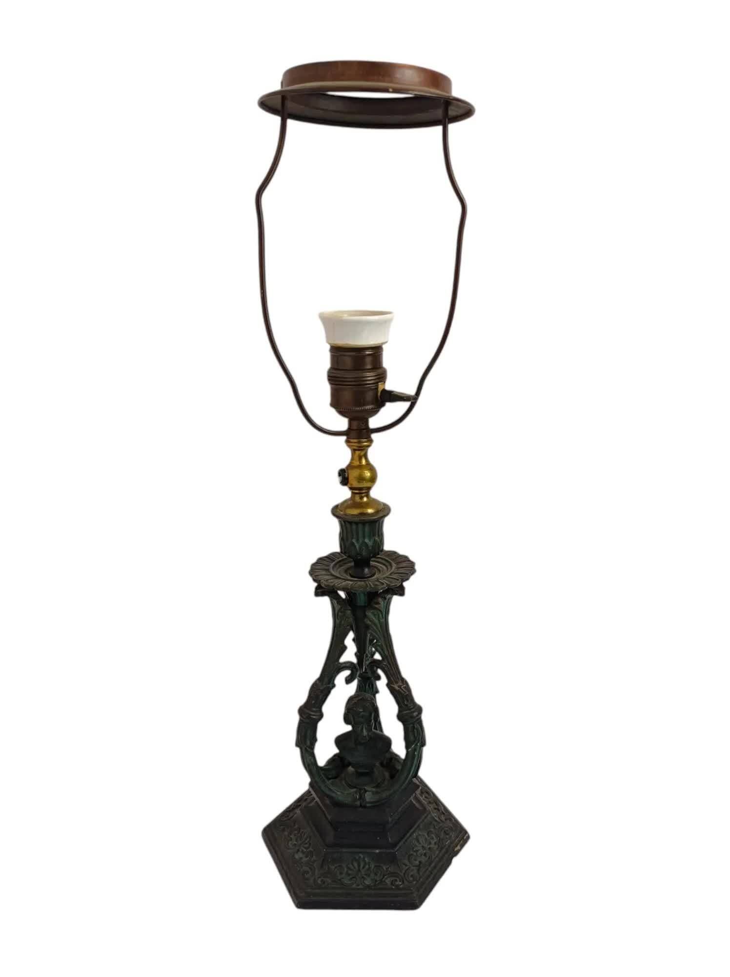 Chandelier lamp Schiller, cast iron and brass, Germany 19th century