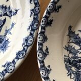 2 Flat plates Gien Chardons dark blue