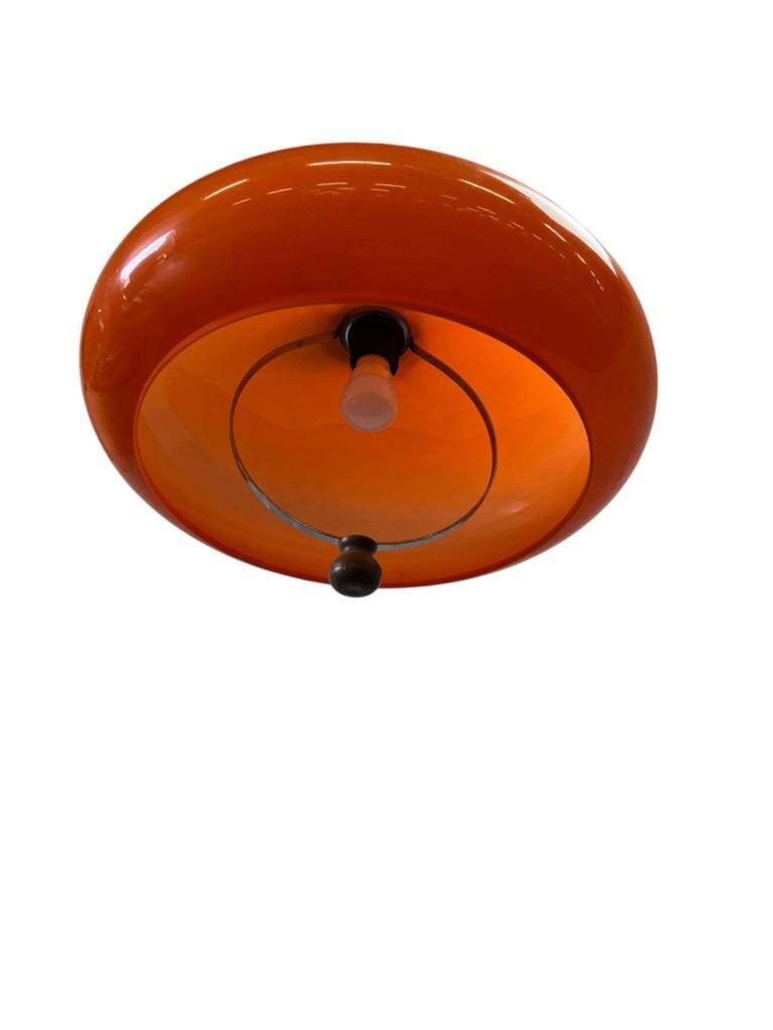 Vintage orange UFO chandelier / pendant light from the 70s