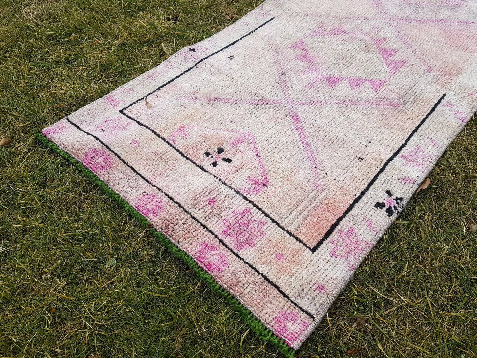Vintage Turkish hallway rug 60x404 cm