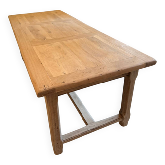 Solid oak farmhouse table with 2 drawers