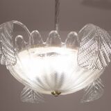 Charming Art Decò, Barovier & Toso Chandelier, Murano Glass, 1950s