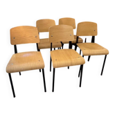Set of 5 chairs model "Standard" by Jean Prouvé and produced by Vitra, from 2016, NO CHINA.