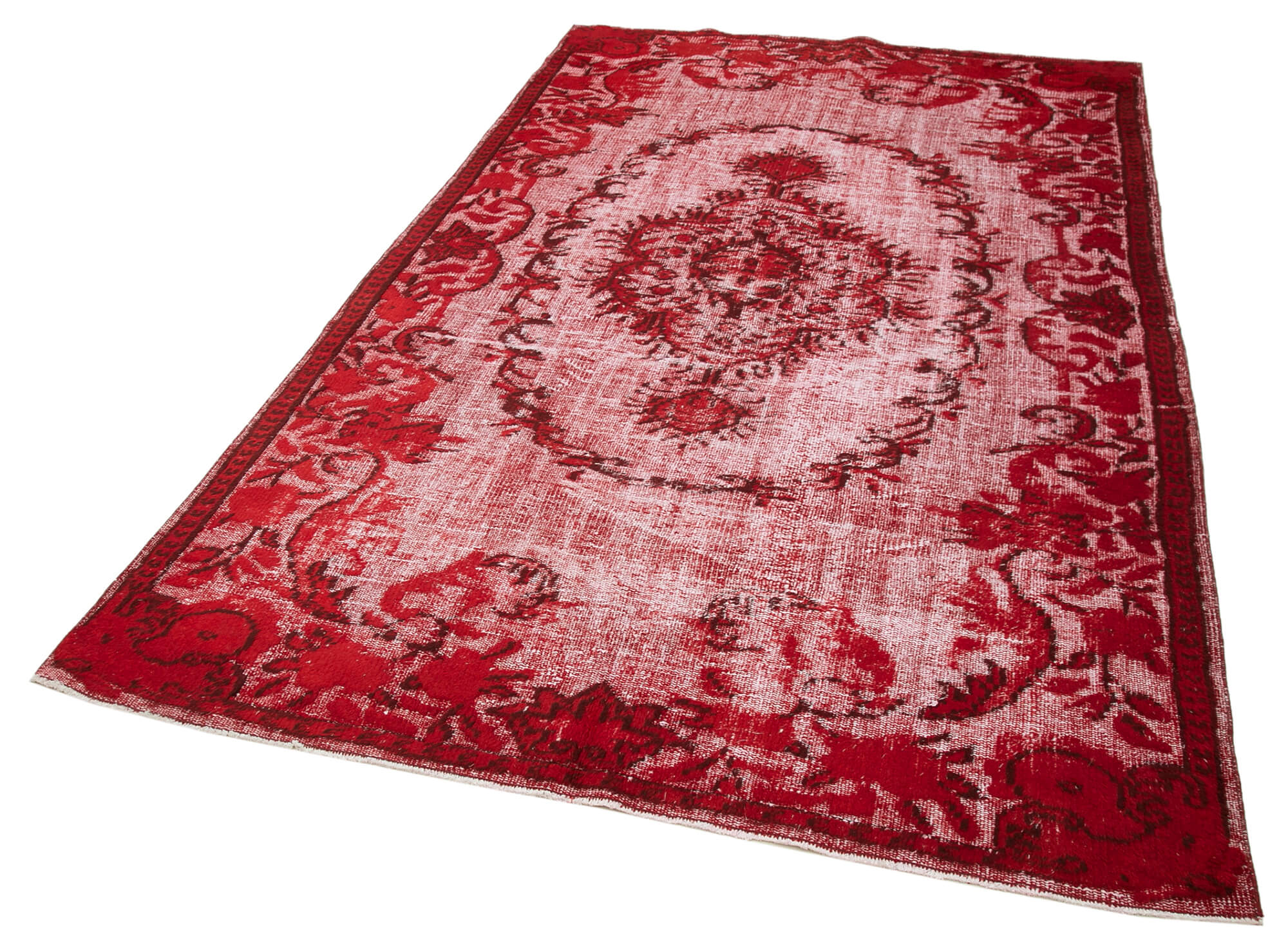 Handmade unique anatolian 1980s 168 cm x 277 cm red rug
