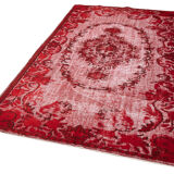 Handmade unique anatolian 1980s 168 cm x 277 cm red rug