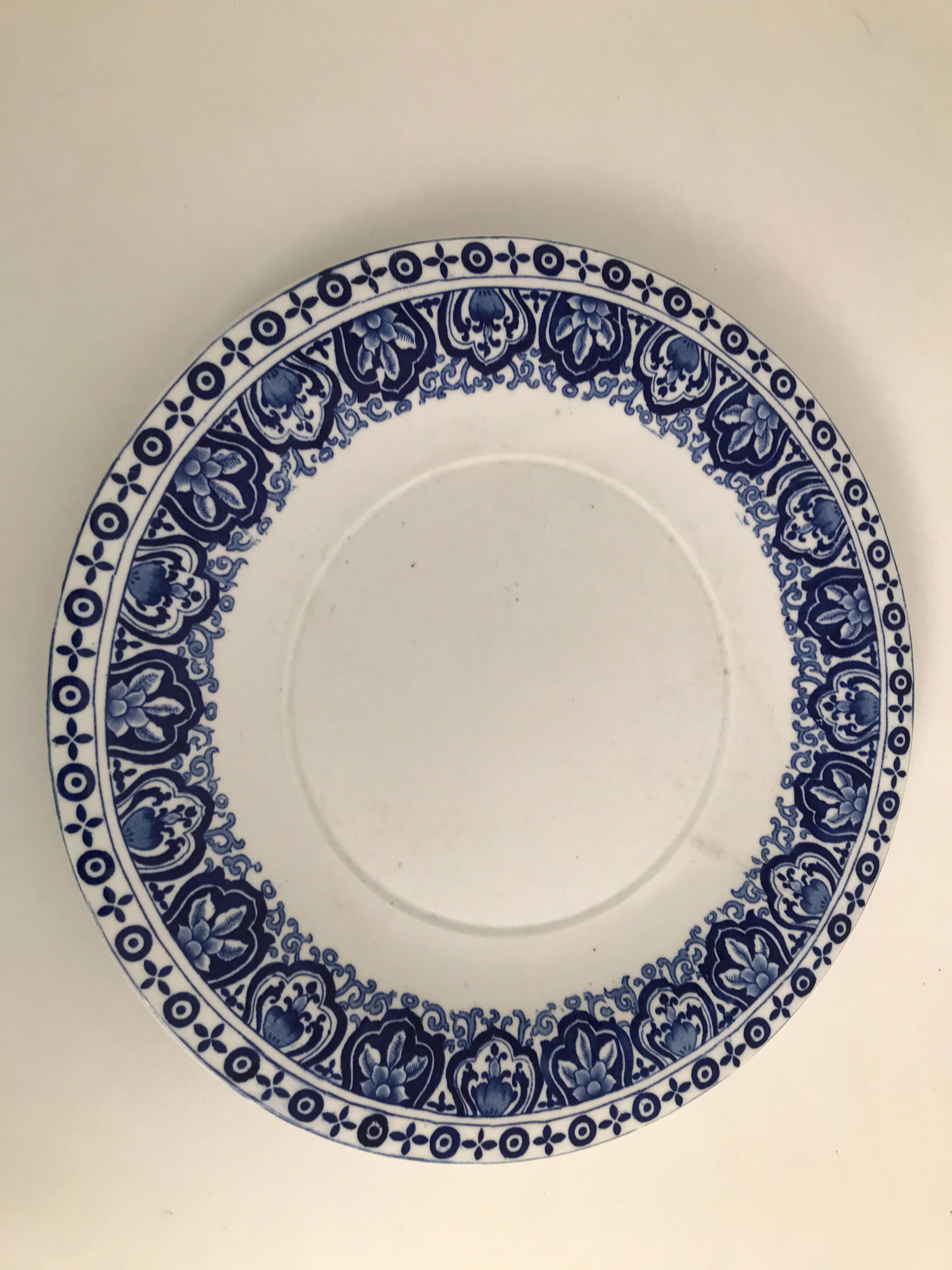 Blue and white ceramic plate