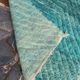 Tapis en laine pure sur mesure artisanale traditionnelle bleu 1,6/2,5 m