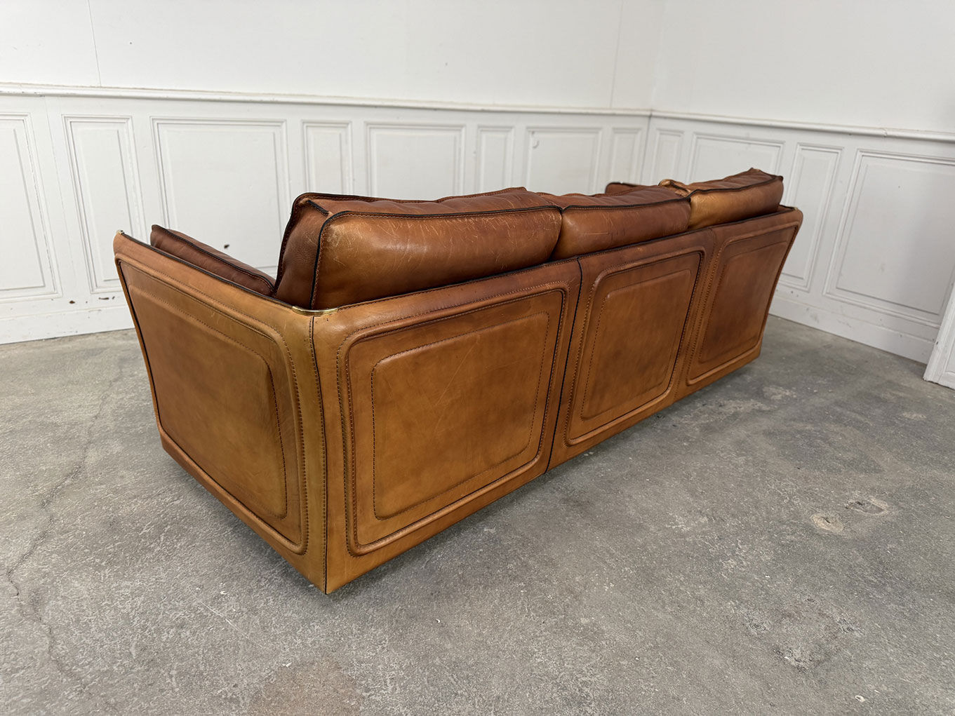 1980 leather cowhide sofa