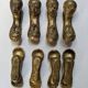 Set of 8 bronze knife holders handcrafted African ethnic tribal art